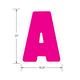 Pink Letter (A) Corrugated Plastic Yard Sign, 24in